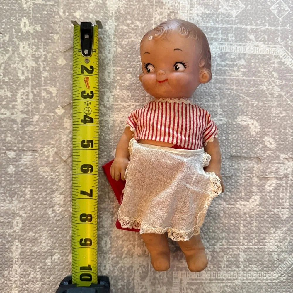 Vintage Ideal Toy Corp Campbell Kid Doll Red Striped Shirt Apron‎ Collectible